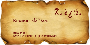 Kromer Ákos névjegykártya